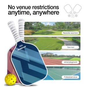 Fantasy Blue Striped Fiberglass Pickleball Paddle – Lightweight Shock-Absorbing Rackets For Outdoor Play - Image 3