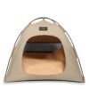 Khaki All-Weather Portable Pet Tent With Dual-Sided Cushion &Amp; Insect-Proof Mesh – L Size 60 X 60 X 50 Cm, Waterproof &Amp; Sun-Proof Outdoor Four Corner Dome Kennel For Dogs &Amp; Cats Travel Camping Product Image Auz Sales Online