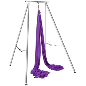 Aerial Yoga Frame &Amp; Yoga Hammock, 2950 Mm Height Professional Yoga Swing Stand Comes With 12 M Length Aerial Hammock, Max 250 Kg Load Capacity Yoga Rig For Indoor Outdoor Aerial Yoga, Purple - Image 9