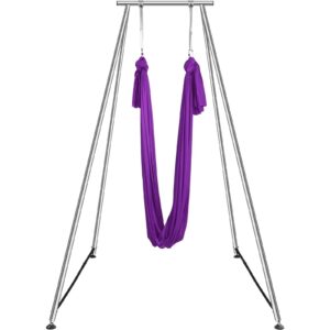 Aerial Yoga Frame &Amp; Yoga Hammock, 2950 Mm Height Professional Yoga Swing Stand Comes With 12 M Length Aerial Hammock, Max 250 Kg Load Capacity Yoga Rig For Indoor Outdoor Aerial Yoga, Purple - Image 10