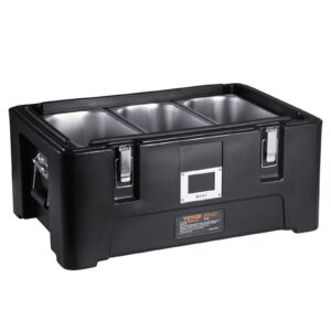Insulated Food Pan Carrier, 36Qt Capacity, Stackable Catering Hot Box With 3 Stainless Steel Pans, Top Load Lldpe Food Warmer With Elastic Side Handles And Buckles, For Restaurant Canteen, Black - Image 11