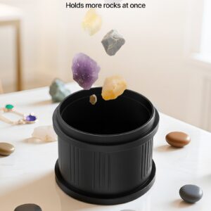 Open 4 Lbs Heavy-Load Barrel Of The Rock Tumbler Displaying Smoothly Polished Colorful Gemstones.