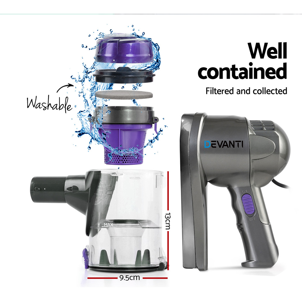 Devanti Stick Vacuum Cleaner Handheld Corded 450W Purple – Auz Sales Online Devanti Stick Vacuum Cleaner Handheld Corded 450W Purple - Image 7