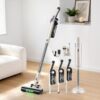 Devanti Cordless Vacuum Cleaner with Auto-Empty Dust Station, 18kPa Powerful Suction 1.05kg Lightweight 40Mins Runtime 3-Speed LED Floor Head Washable HEPA Filter Stick Vacuum, Oat