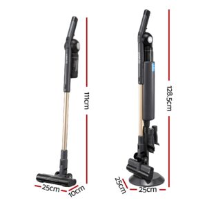 Devanti Cordless Vacuum Cleaner With Auto-Empty Dust Station, 18Kpa Powerful Suction 1.05Kg Lightweight 40Mins Runtime 3-Speed Led Floor Head Washable Hepa Filter Stick Vacuum, Grey - Image 2