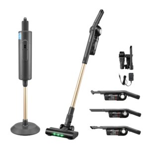 Devanti Cordless Vacuum Cleaner With Auto-Empty Dust Station, 18Kpa Powerful Suction 1.05Kg Lightweight 40Mins Runtime 3-Speed Led Floor Head Washable Hepa Filter Stick Vacuum, Grey - Image 11