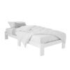 Artiss King Single Wooden Bed Frame White Jade Styled In A Bright Minimalist Bedroom