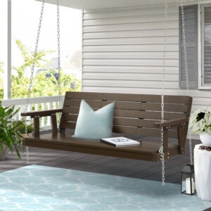 Gardeon 3-seater wooden porch swing chair bench hanging on a sunny veranda