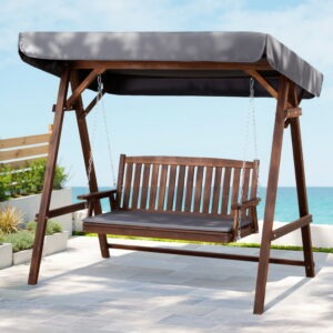 Gardeon Wooden Swing Chair Garden Bench Canopy 3 Seater Outdoor Furniture Product Image