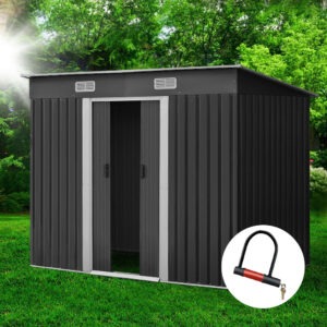 Giantz Garden Shed 2.38X1.31M Sheds Outdoor Storage Tool Metal Workshop Shelter Sliding Door Product Image