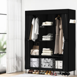 Artiss Large Portable Clothes Closet Wardrobe with Shelf Black product image