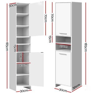 Artiss Bathroom Cabinet Storage 185Cm White Product Image