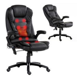 Artiss 8 Point Massage Office Chair Heated Seat Recliner PU Black product image