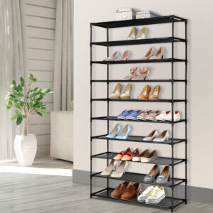 Artiss Shoe Rack Cabinet Stackable 50 Pairs 10-Tier Black product image